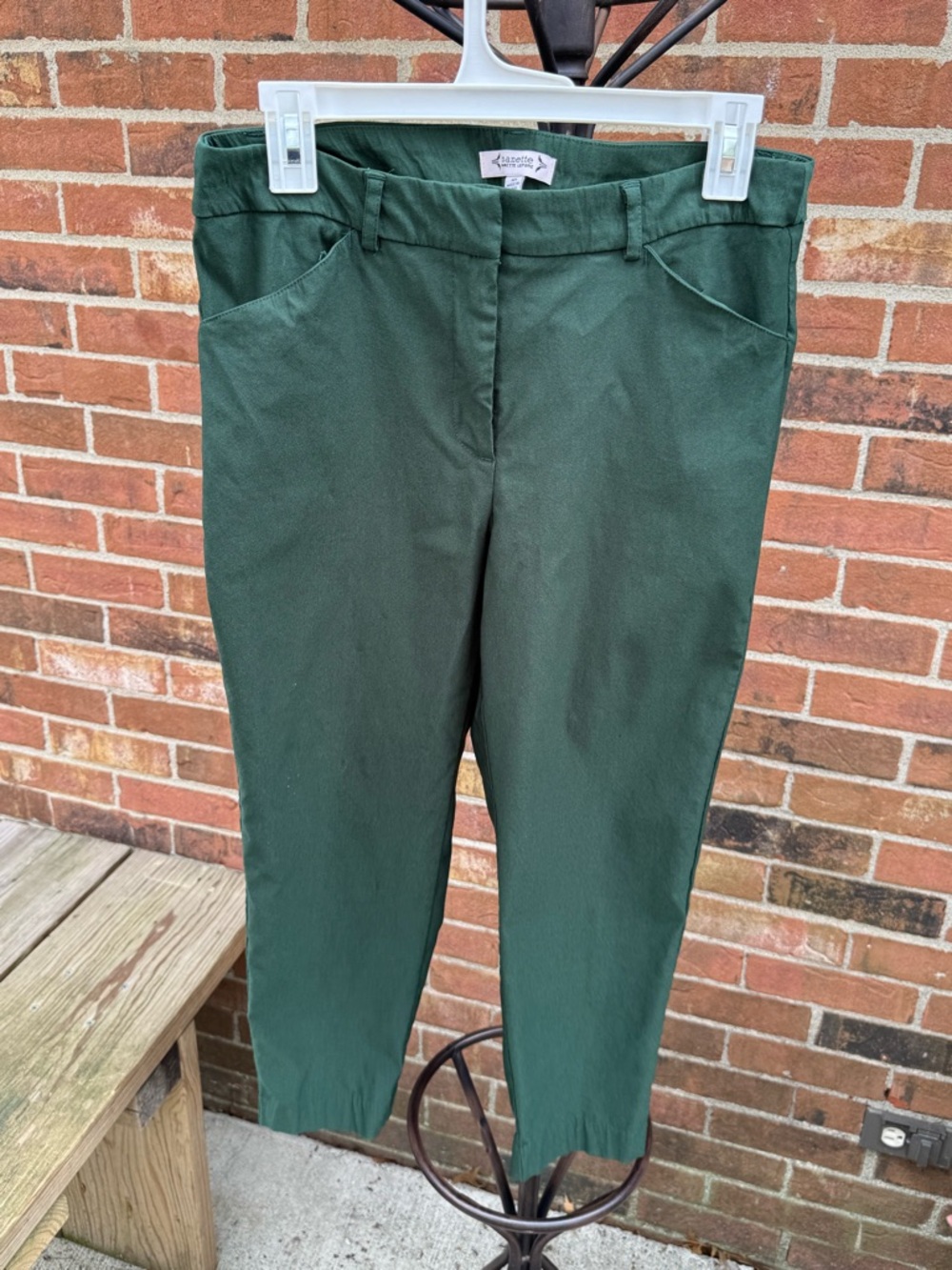 Nanette Lepore Dark Green Cropped Ankle Pants Size 10